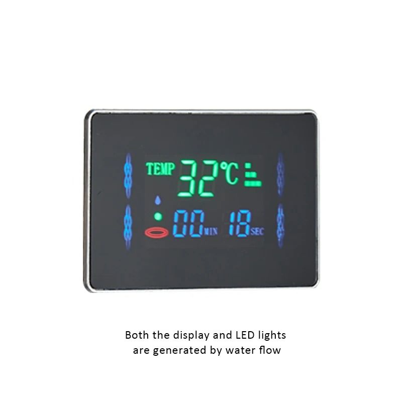 LED Rainfall Shower Panel With Digital Display And Massage Jets 2
