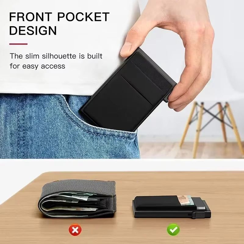 SecureSlim RFID Blocking Metal Card Holder Wallet For Men 5