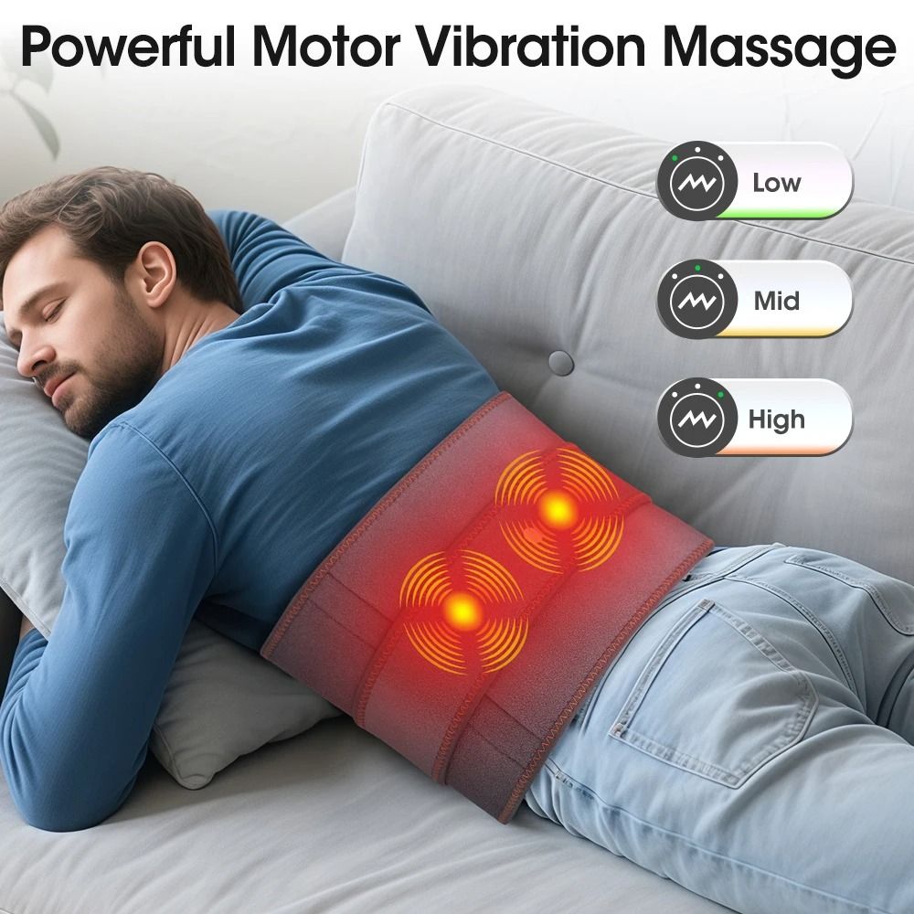 Electric Heating Waist Massager Belt With Vibration And Hot Compress 4