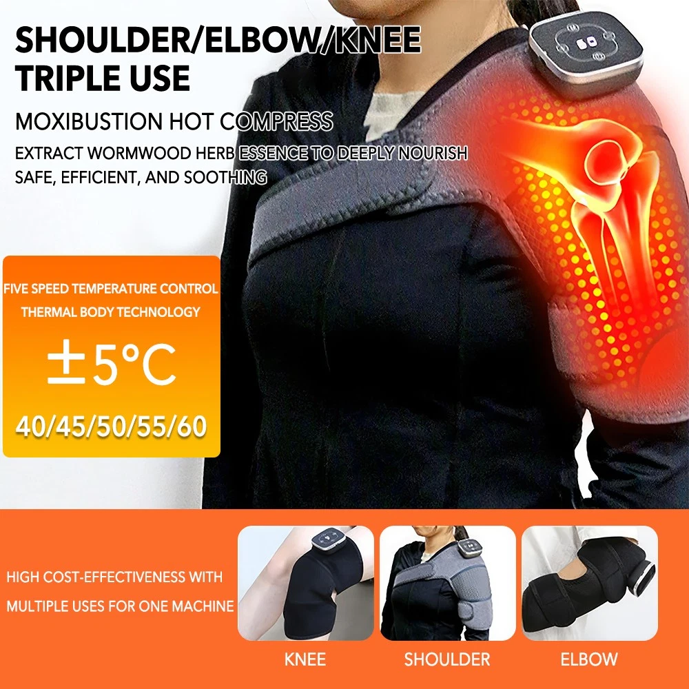 Universal Vibration Knee Warmer, Heated Knee Brace, Shoulder Massage Warmer, Adjustable Joint Pain Relief Device