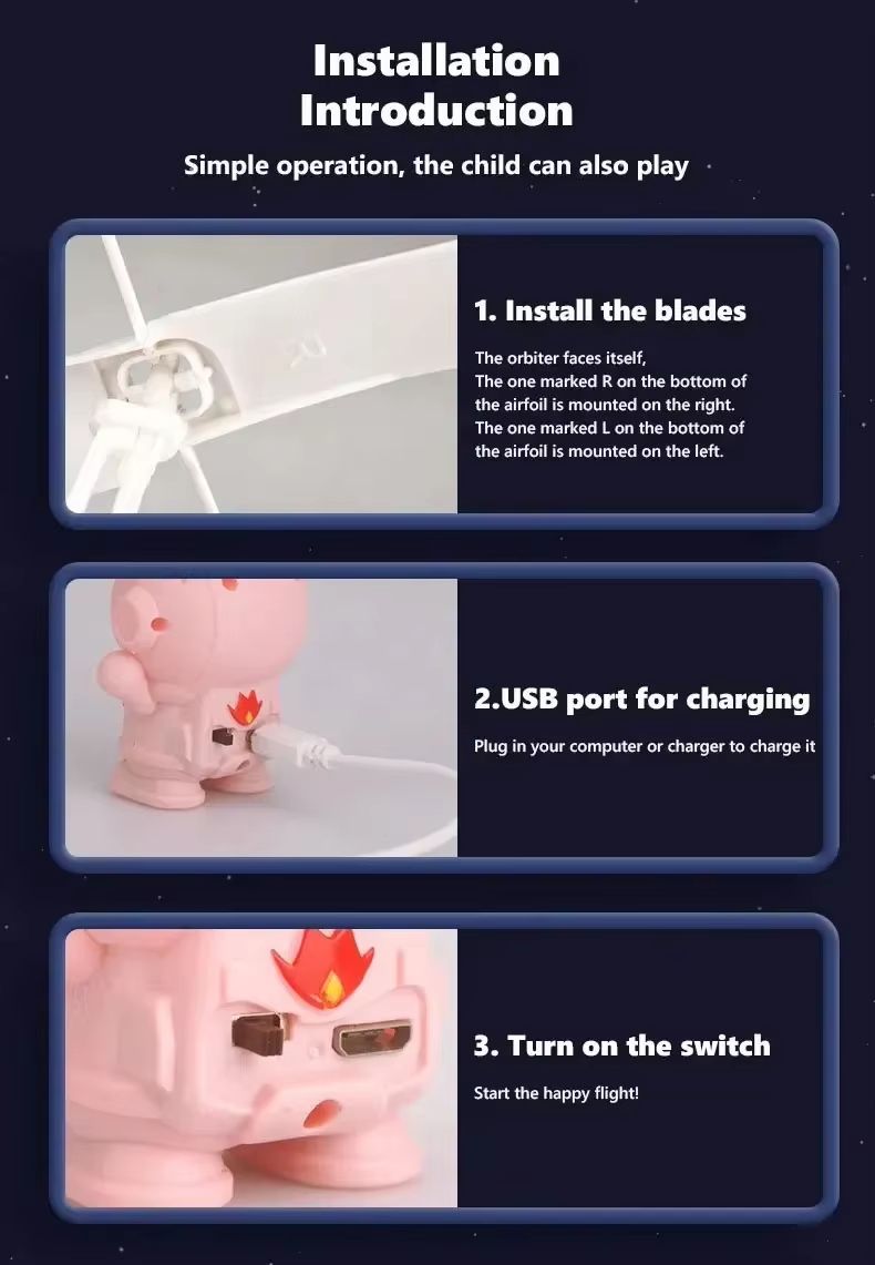 Mini Astronaut HandControlled Drone Toy With USB Charging 4