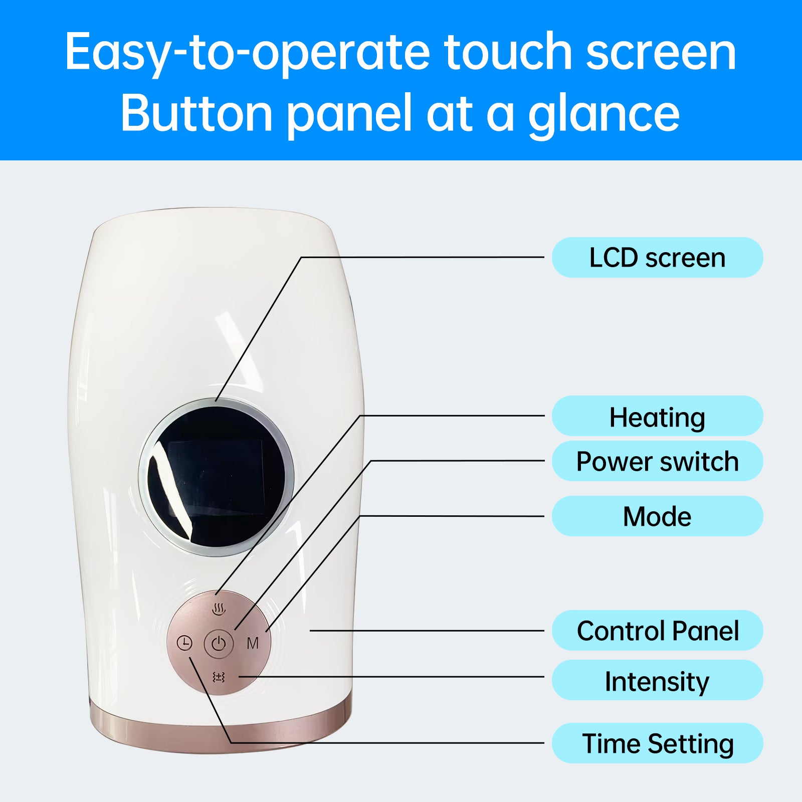 LED Screen Finger Hand Massager Hand Massage With Heat And Compression Quiet Portable Hand Massager 3