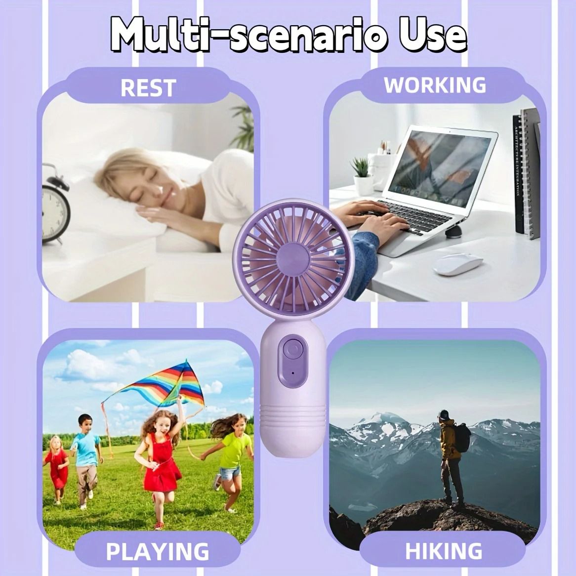 USB Rechargeable Mini Portable Fan With 3 Speeds 4