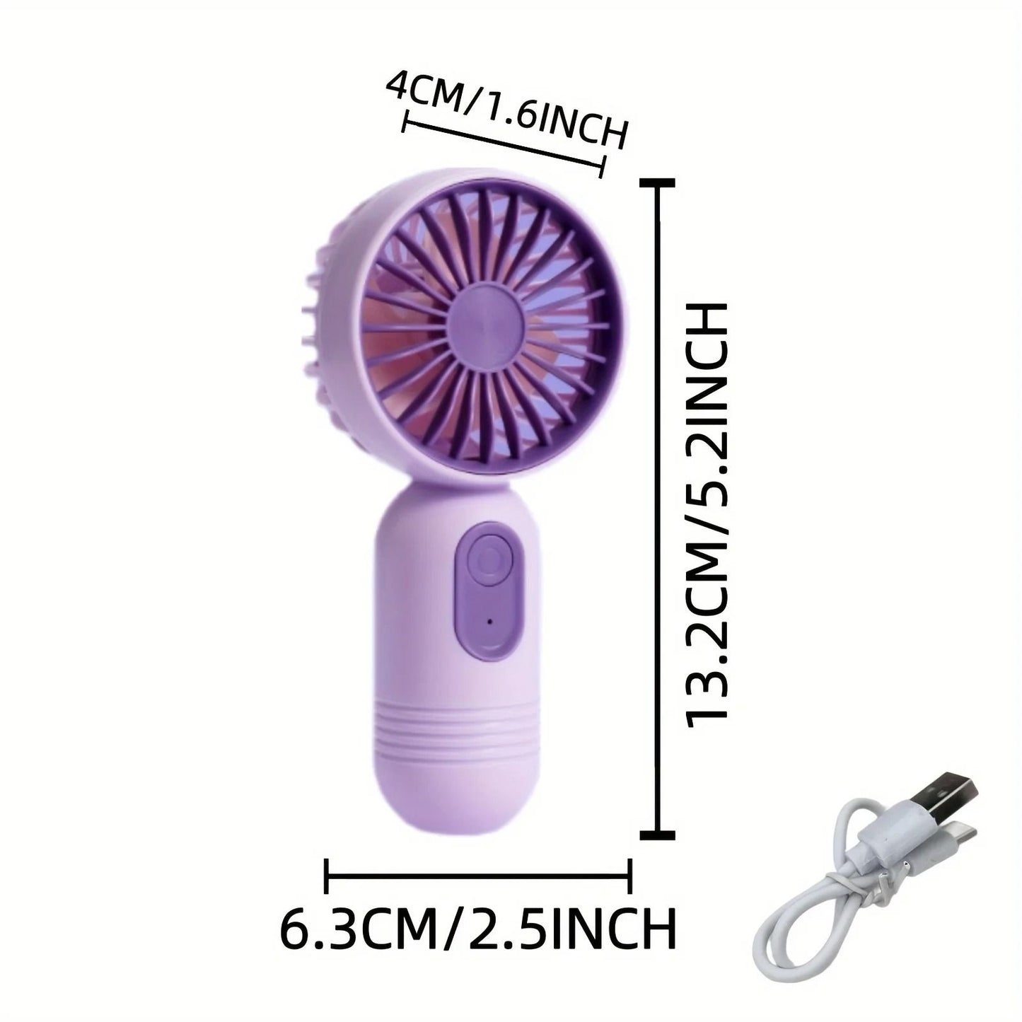 USB Rechargeable Mini Portable Fan With 3 Speeds 5