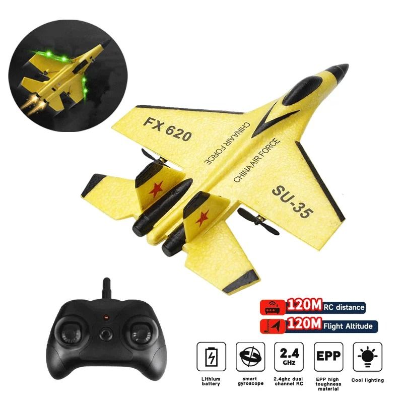 RC Foam SU35 Fighter Jet Glider With Remote Control And LED Lights 1
