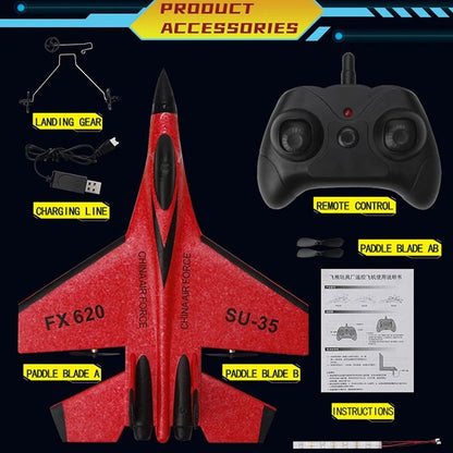 RC Foam SU35 Fighter Jet Glider With Remote Control And LED Lights 6
