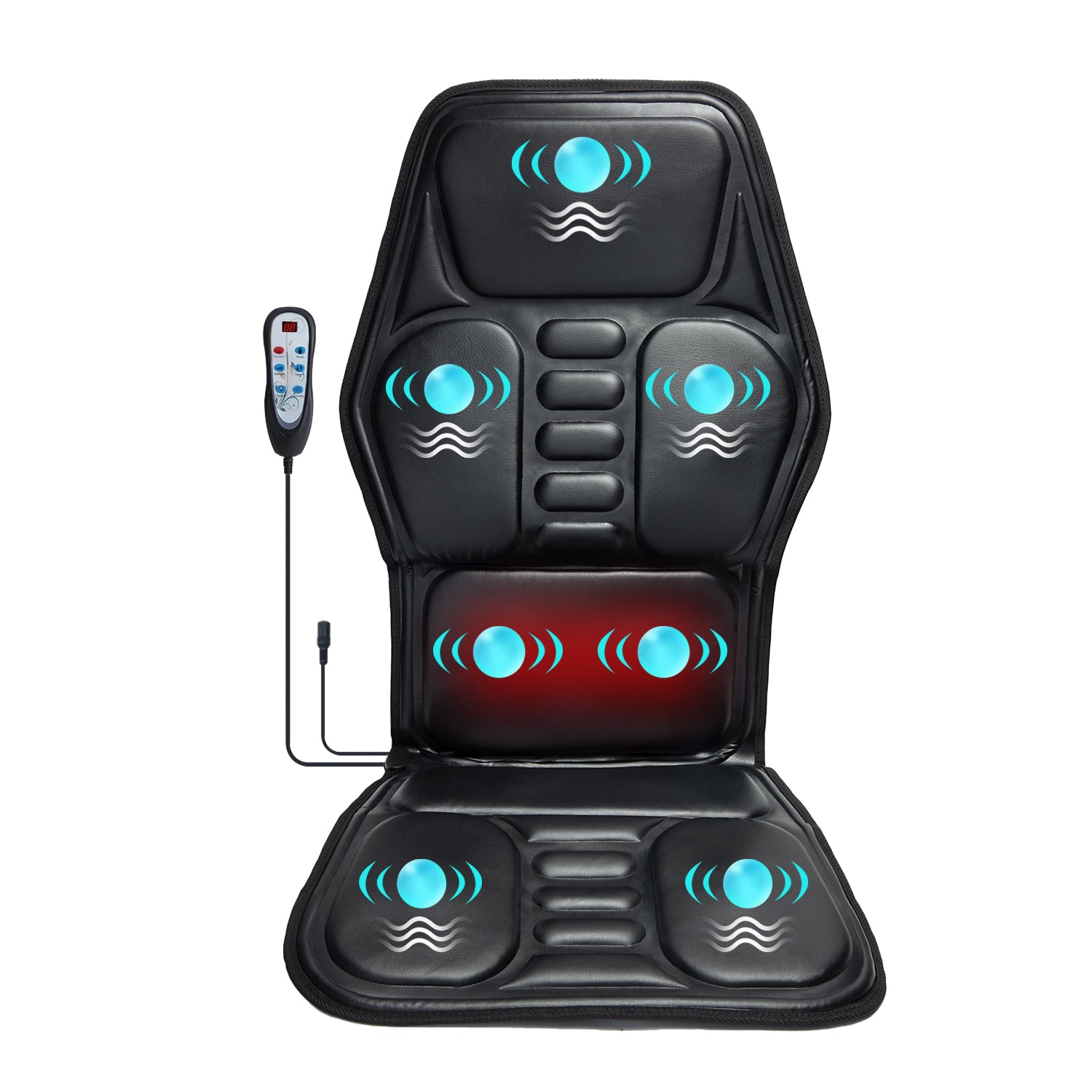 Fatigue Stress Relief Back Massager Massage Seat Cushion Pad With Heat 9 Massage Style Lumbar Suppo