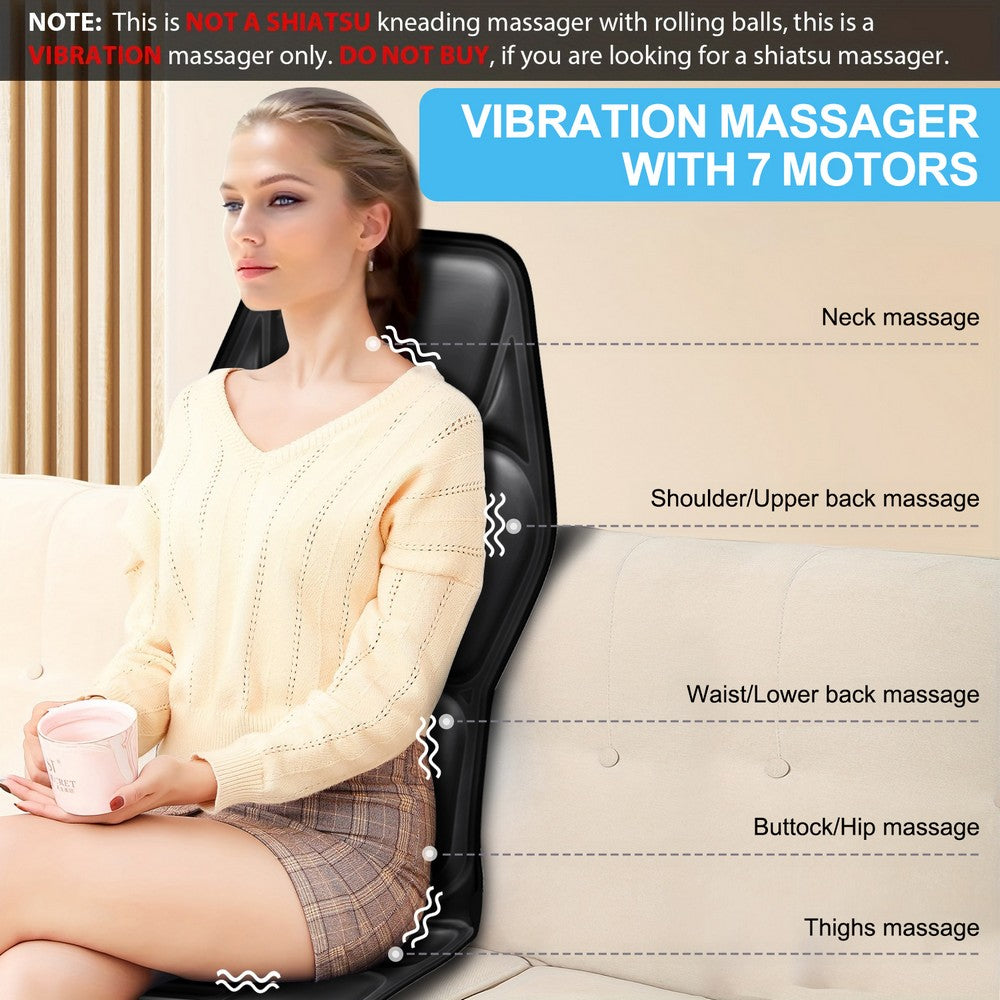 Fatigue Stress Relief Back Massager Massage Seat Cushion Pad With Heat 9 Massage Style Lumbar Suppo