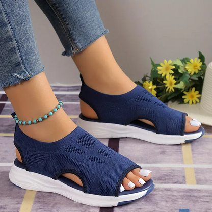 Womens New Summer Fashion Comfortable Round Toe Thick Sole Solid Color Sports Shoes Mesh Breathable 6