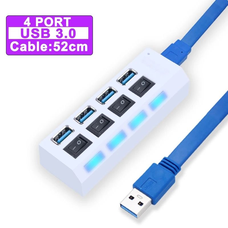 USB Hub Expander With Multiple Ports And Power Switch For PC Accessories 10