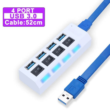 USB Hub Expander With Multiple Ports And Power Switch For PC Accessories 10
