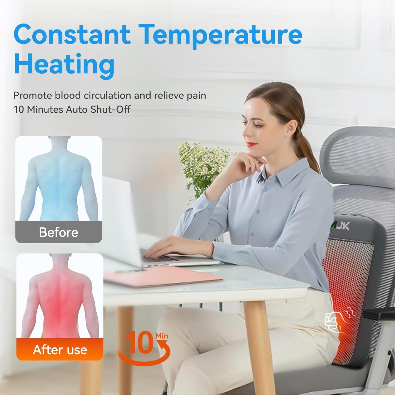 3D Kneading Portable Massage, Shiatsu Back Massager for Pain Relief Deep Tissue, Relaxing Shoulder and Back Massager