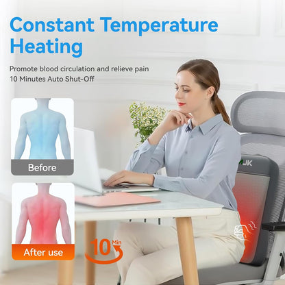 3D Kneading Portable Massage, Shiatsu Back Massager for Pain Relief Deep Tissue, Relaxing Shoulder and Back Massager