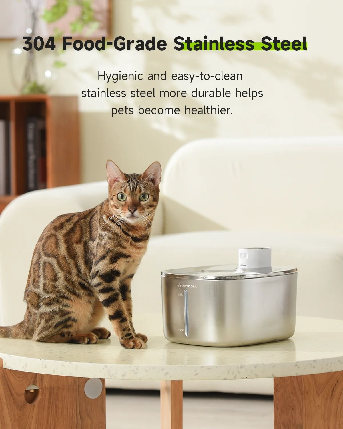 Automatic 4L Pet Water Fountain With Wireless Pump And Motion Sensor 5