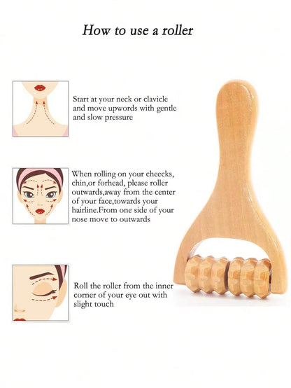 Natural Wooden Roller Body Massager For Neck Shoulder  Relaxation Therapy 2