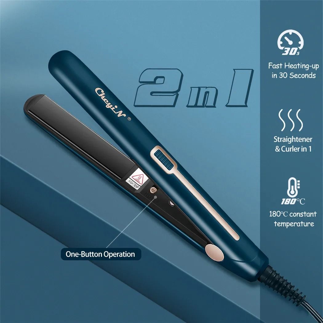 Mini Hair Straightener and Curler 2-in-1 Portable Flat Iron