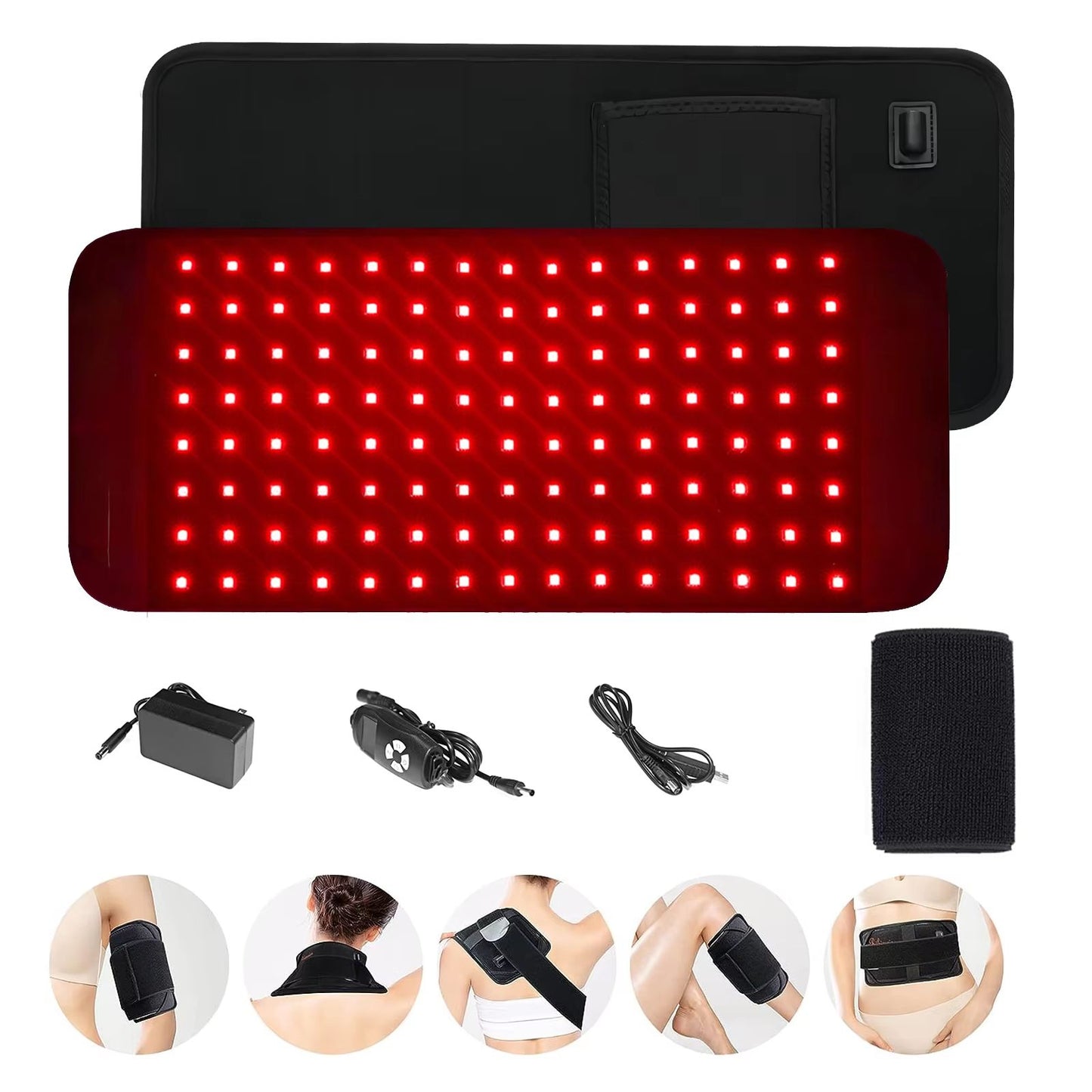 ThermaGlow Red Infrared Light Therapy Pad – 660nm & 850nm LED Heat Pad for Pain Relief and Skin Care