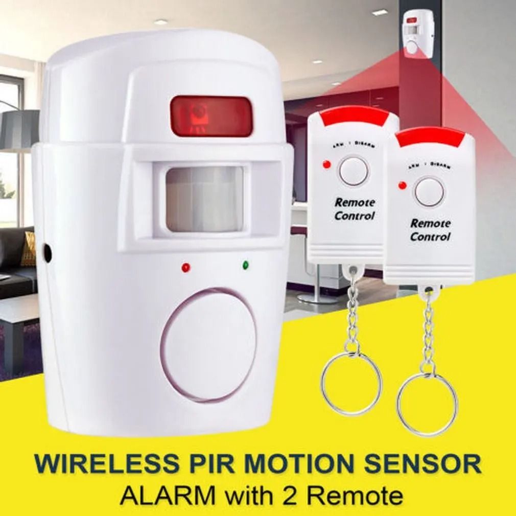 Wireless Motion Sensor Alarm with Remote Control for Home and Garage Security