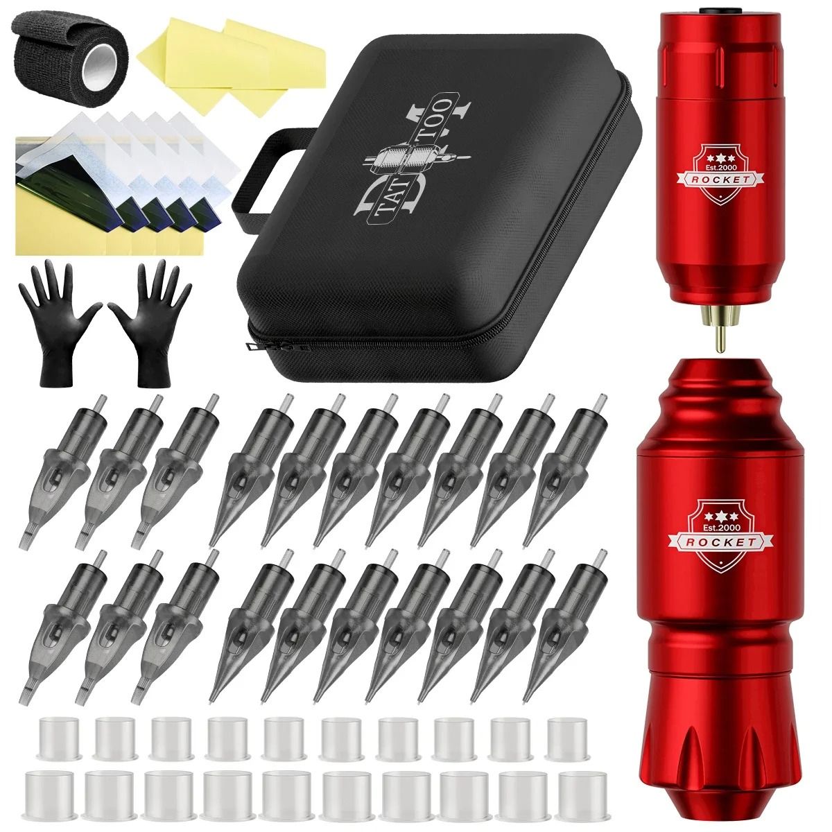 Wireless Tattoo Kit With Rocket Rotary Pen Power Supply And Full Accessories 9