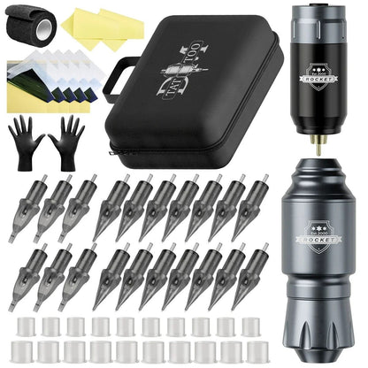 Wireless Tattoo Kit With Rocket Rotary Pen Power Supply And Full Accessories 7