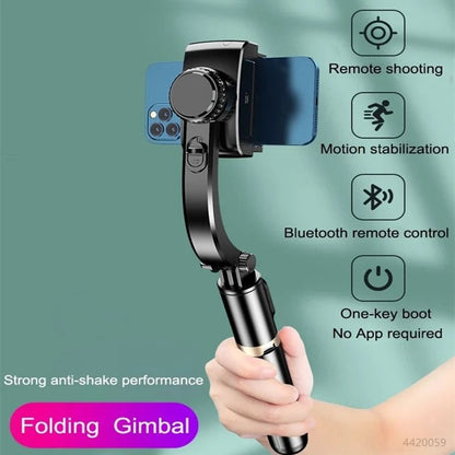 Foldable Gimbal Stabilizer Selfie Stick Tripod With Bluetooth Remote 1