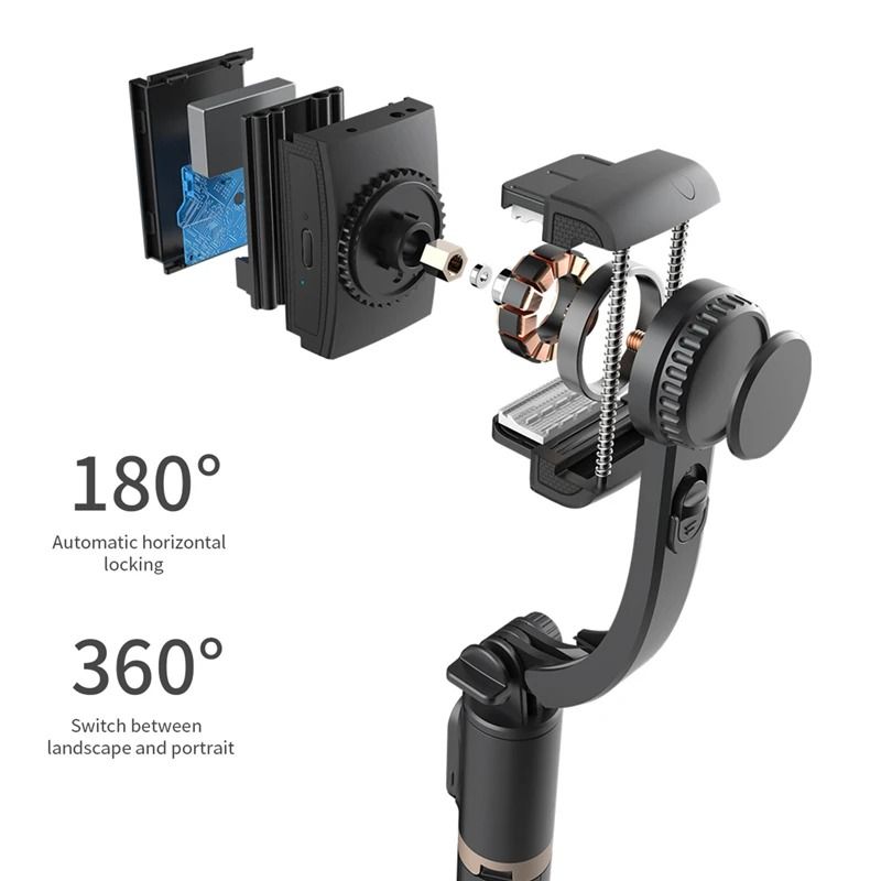 Foldable Gimbal Stabilizer Selfie Stick Tripod With Bluetooth Remote 3