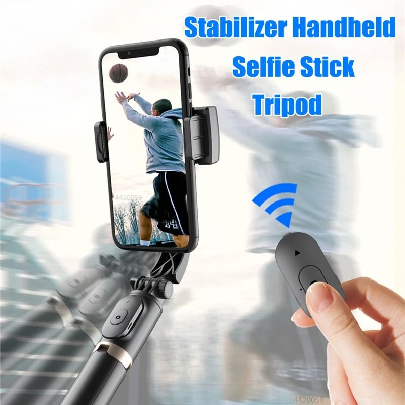 Foldable Gimbal Stabilizer Selfie Stick Tripod With Bluetooth Remote 6