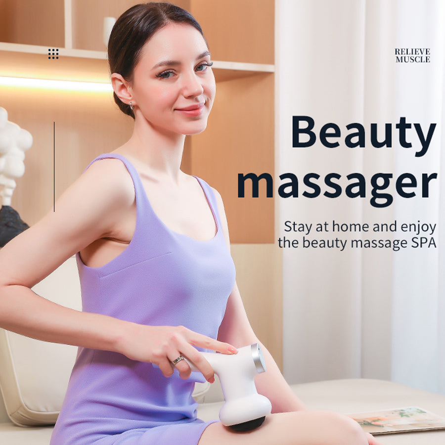 Fat Pushing Device, USB Body Massager, 5 Interchangeable Massage Heads, 8 Levels of Strength