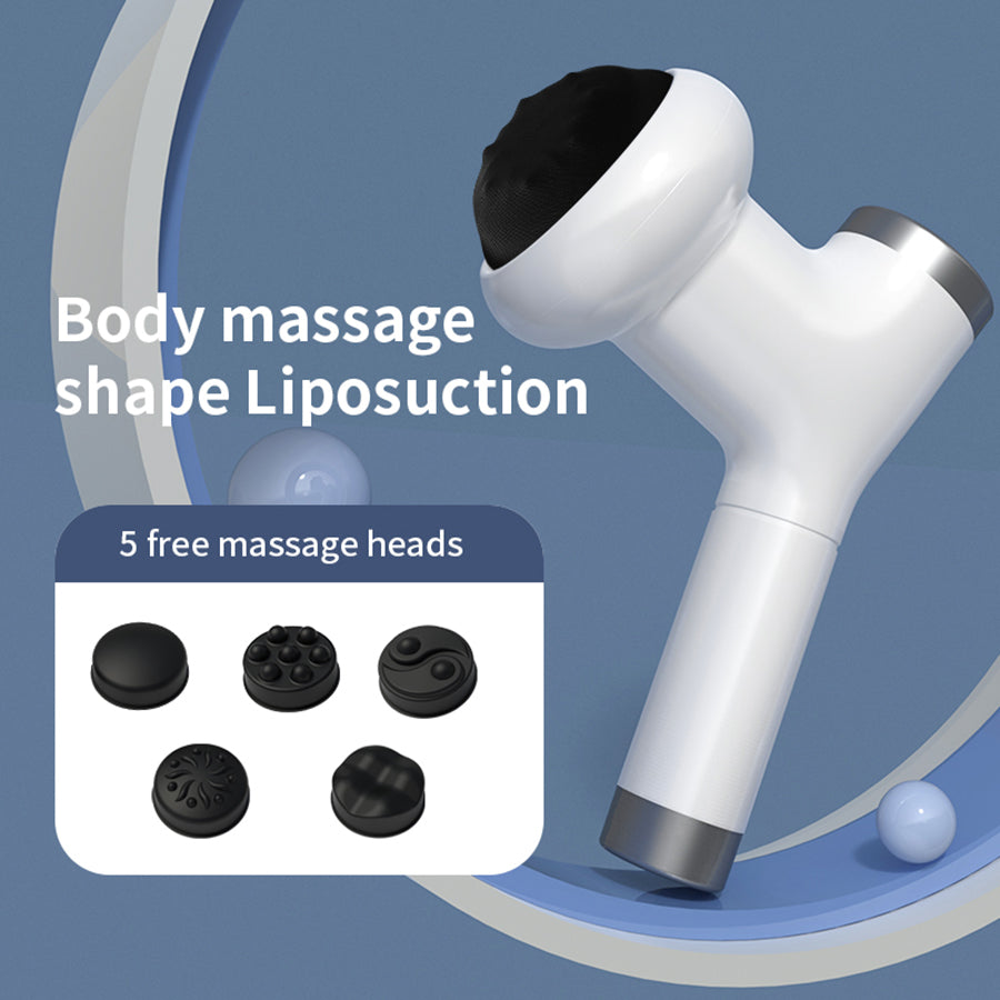 Fat Pushing Device, USB Body Massager, 5 Interchangeable Massage Heads, 8 Levels of Strength