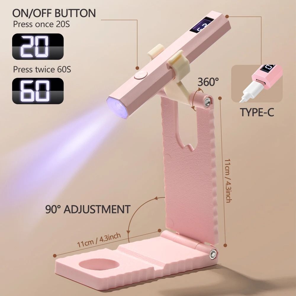 Cordless UV Nail Lamp With Adjustable Stand And LCD Display For Fast Gel Curing 1