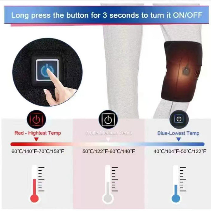 Heated Knee Brace Support For Arthritis Electric Knee Heating Pad Joint Pain Warmer Old Cold Leg Su 3
