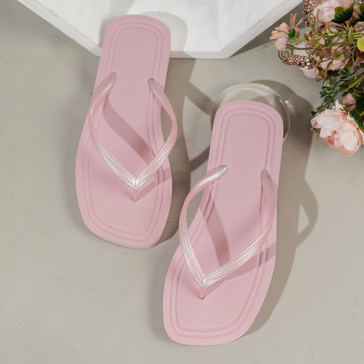 Casual Summer Women Flip Flops Solid Color NonSlip Lightweight EVA Flat Sandals For Indoor Outdoor  9