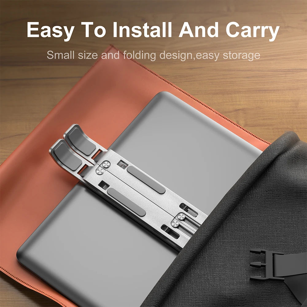 Aluminum Foldable Laptop Stand, Portable Notebook Holder, Computer Base Support, Macbook Air Pro Accessories