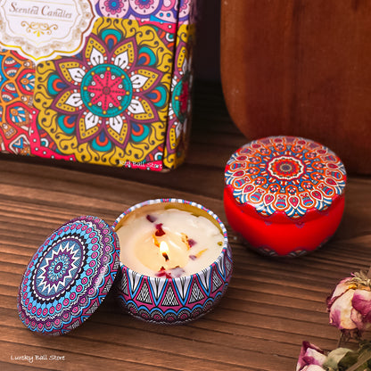Soy Candles Gift Set 4Pcs Box With Dried Flowers Long Lasting Scented Jar Candles For Home Romantic 3