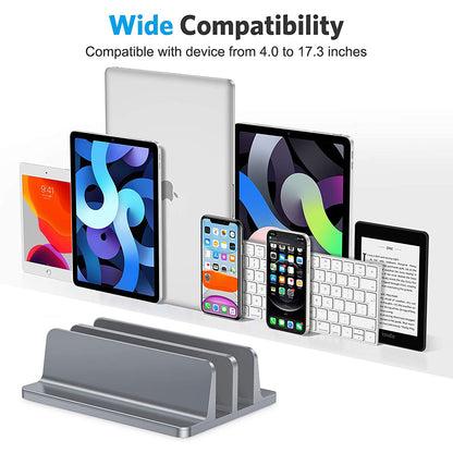 Aluminium Adjustable Vertical Laptop Stand, Portable Notebook Mount, MacBook Pro Air Holder, Support Base, Accessory