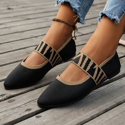 Socofy Womens Ballet Flats Casual Shoes Low Heel Barefoot Elegant Sneakers, Comfortable Pointed Toe Fashion Shoes