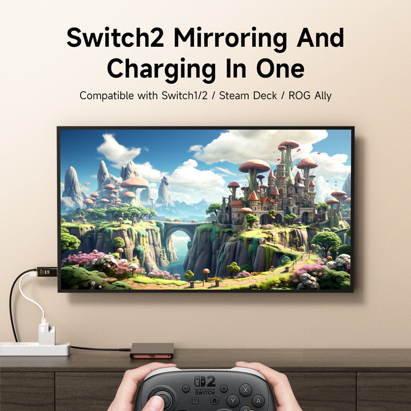 Switch2 USB C to HDMI Cable Adapter, Hagibis Switch Dock for Nintendo Switch OLED, HDR PD for Laptop