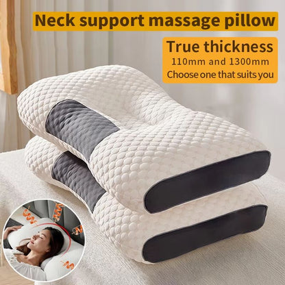 Orthopedic Soybean Fiber Neck Pillow – Cervical Support Massage Pillow for Better Sleep & Pain Relief