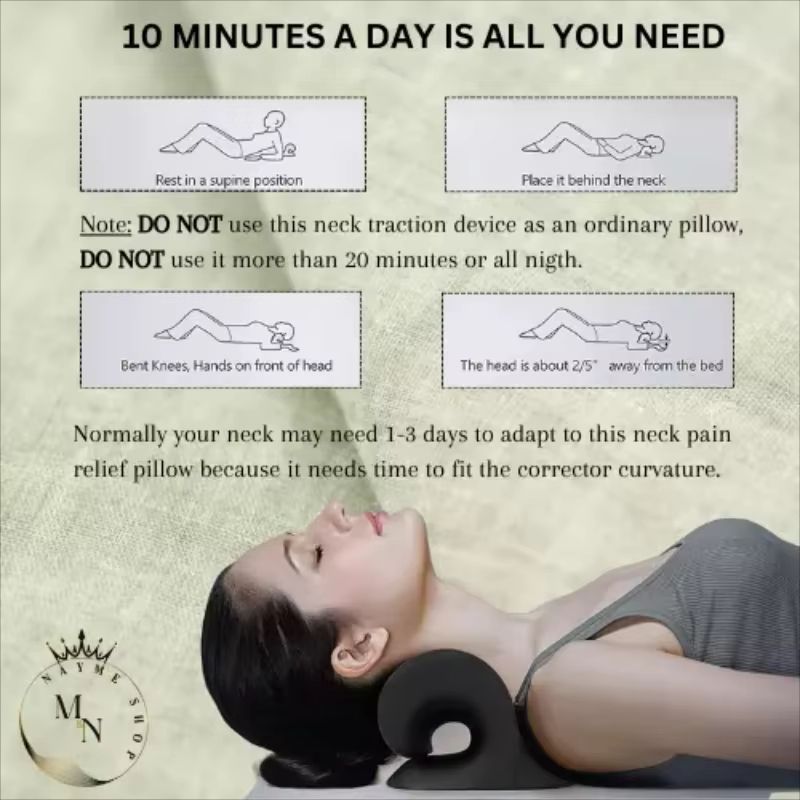 Advanced Cervical Traction Device  Neck  Shoulder Relaxer Chiropractic Pillow For Pain Relief And P 1