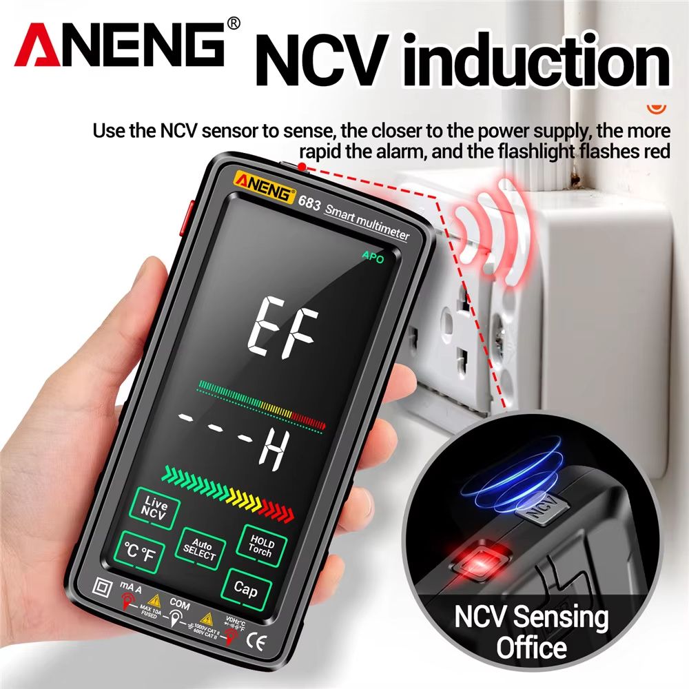 ANENG 683 Smart Multimeter  HighEnd 6000 Counts Rechargeable Touchscreen ACDC Voltage Tester  Multi 2