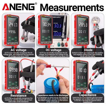 ANENG 683 Smart Multimeter  HighEnd 6000 Counts Rechargeable Touchscreen ACDC Voltage Tester  Multi 3