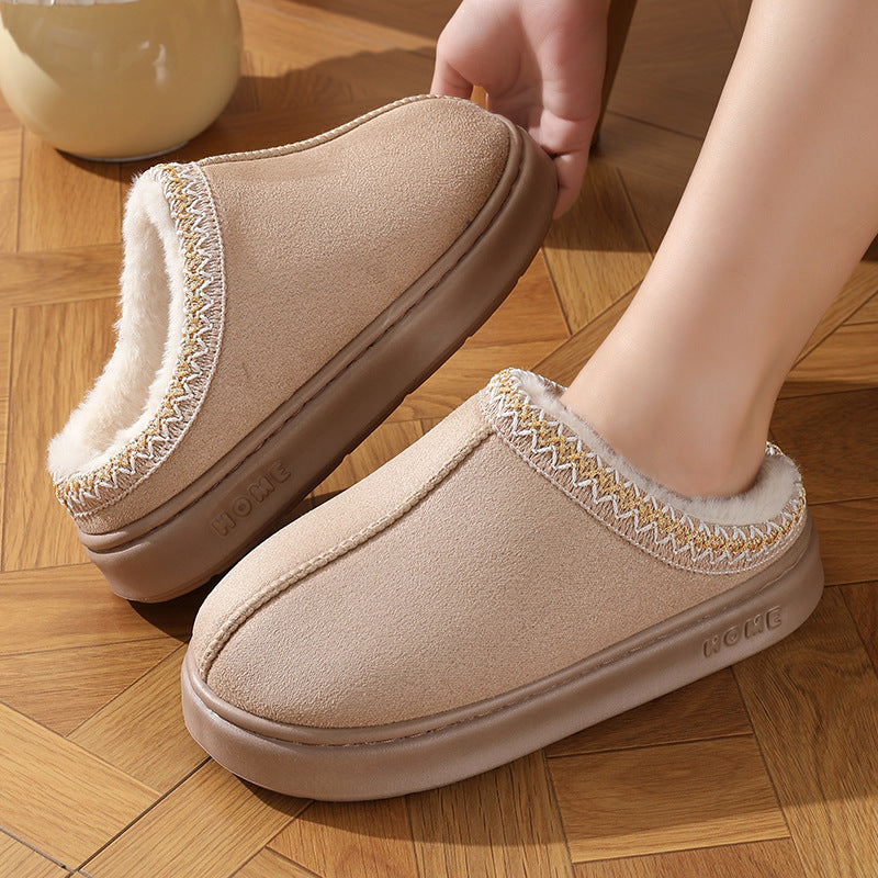 Winter New Fashion Fluffy Platform Slippers For Women Plush Warm Cotton Comfort Shoes Non Slip Unis 4