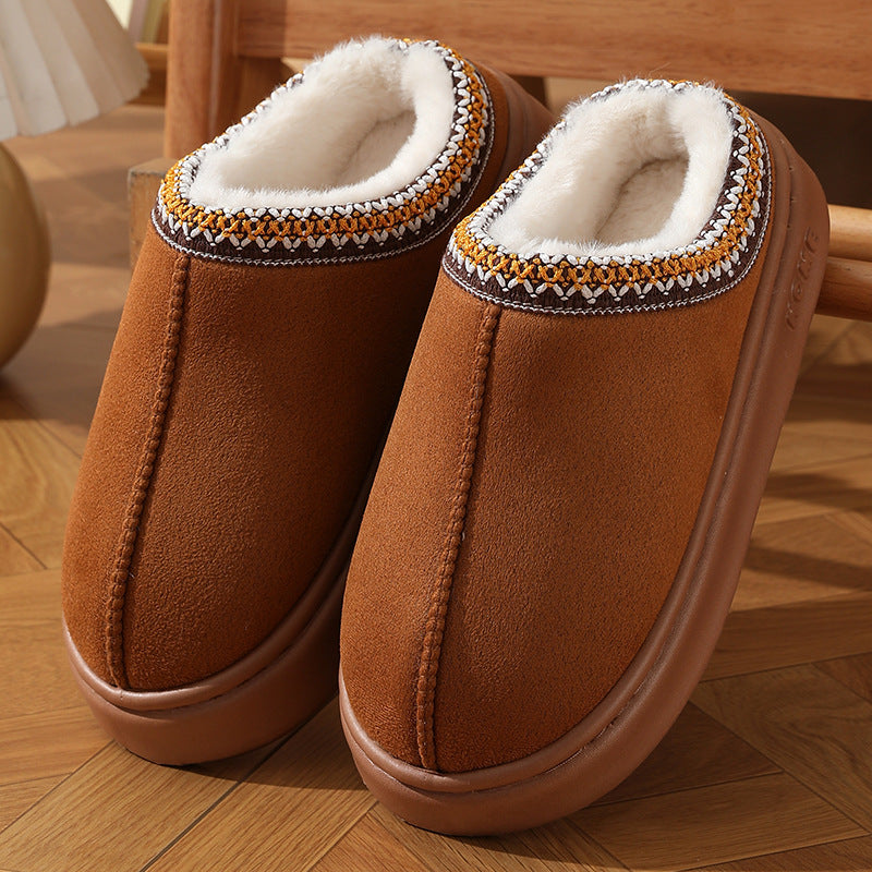 Winter New Fashion Fluffy Platform Slippers For Women Plush Warm Cotton Comfort Shoes Non Slip Unis 7