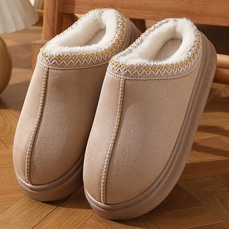 Winter New Fashion Fluffy Platform Slippers For Women Plush Warm Cotton Comfort Shoes Non Slip Unis 9