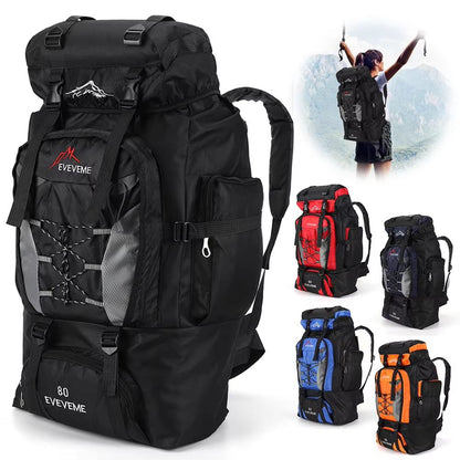 80L Outdoor Mountaineering Backpack – Heavy-Duty Hiking, Travel & Camping Backpack for Men and Women
