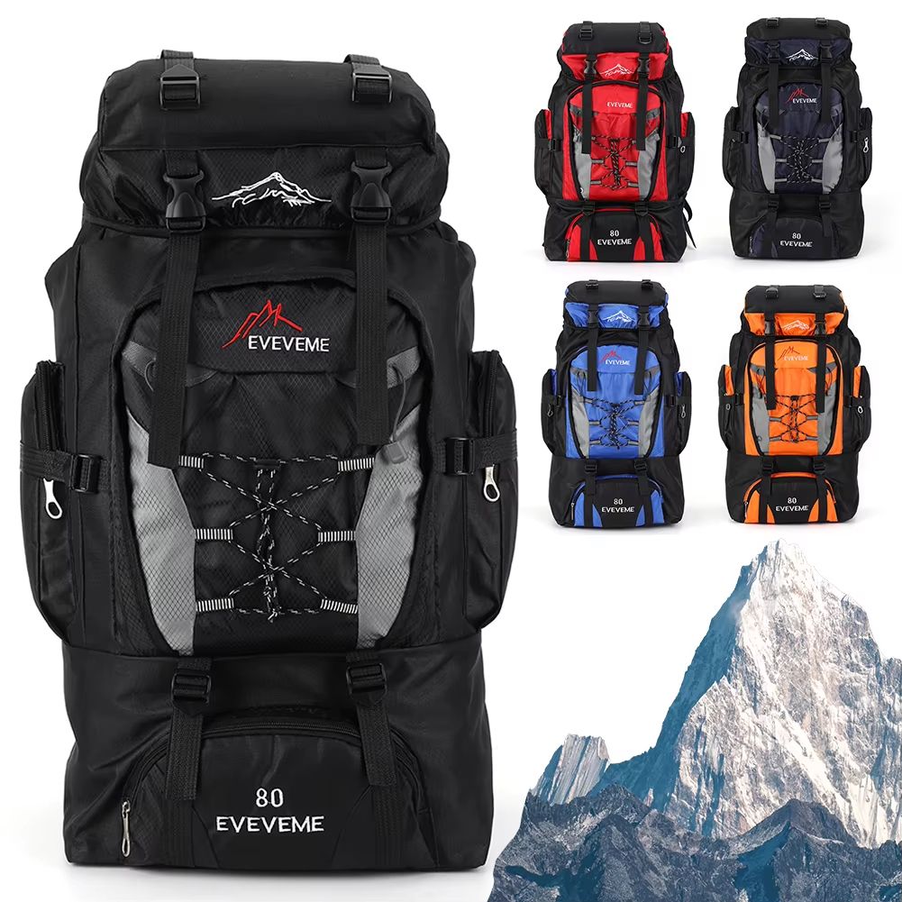 80L Outdoor Mountaineering Backpack  HeavyDuty Hiking Travel  Camping Backpack For Men And Women 1