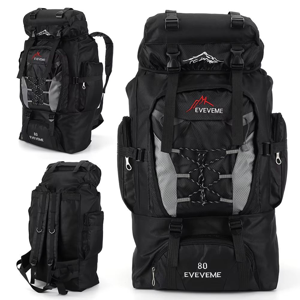 80L Outdoor Mountaineering Backpack  HeavyDuty Hiking Travel  Camping Backpack For Men And Women 4