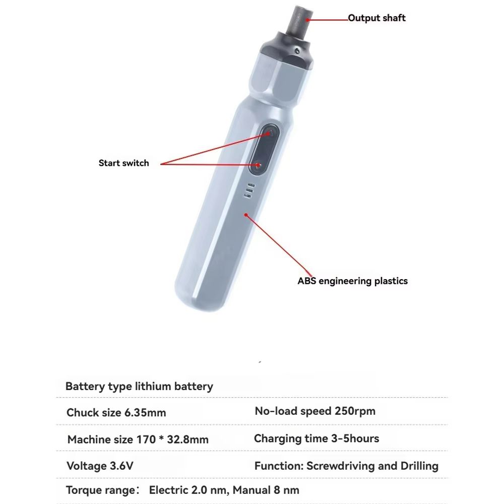 Mini Cordless Electric Screwdriver  Rechargeable Lithium Battery ManualAuto Precision Drill Tool 5