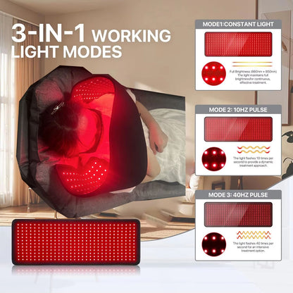 Red  Infrared Therapy Belt  Wearable LED Heating Pad For Pain Relief And Muscle Recovery 4