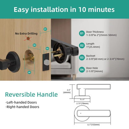 Viladepot Smart Lock  Fingerprint Door Lock With App Control Passcode  Touchscreen Keypad 4